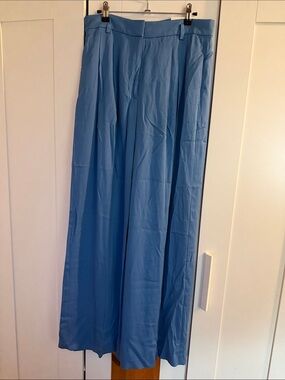 Ann Taylor Wide-Leg Trousers in Light Blue